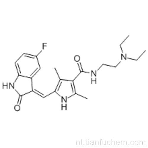 N- (2- (diethylamino) ethyl) -5 - ((5-fluor-2-oxoindoline-3-ylideen) methyl) -2,4-dimethyl-1H-pyrrool-3-carboxamide CAS 342641-94-5